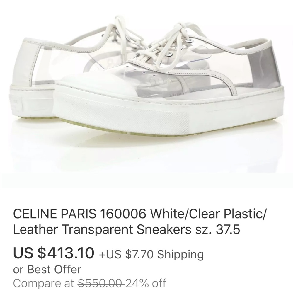 Celine Paris clear transparent sneakers sz 36 - Picture 8 of 8
